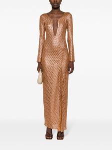 Missoni metallic-lace maxi dress - Bruin