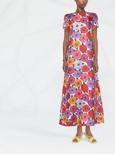 La DoubleJ Maxi-jurk met bloemenprint - Paars