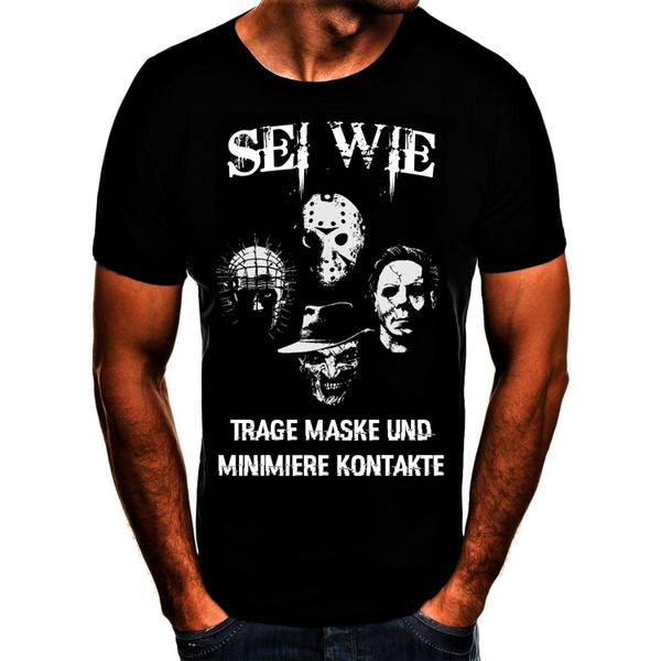 Shirtbude Horrormaske Freddy Jason Michael Myers Edward Fun Mundnasenbedeckung T-Shirt