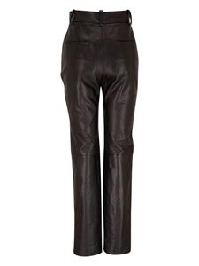 KHAITE straight leather trousers - Zwart