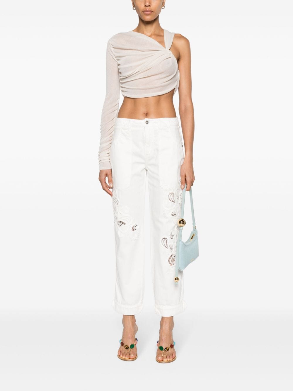 Ermanno Scervino macramé-lace embellished trousers - Wit