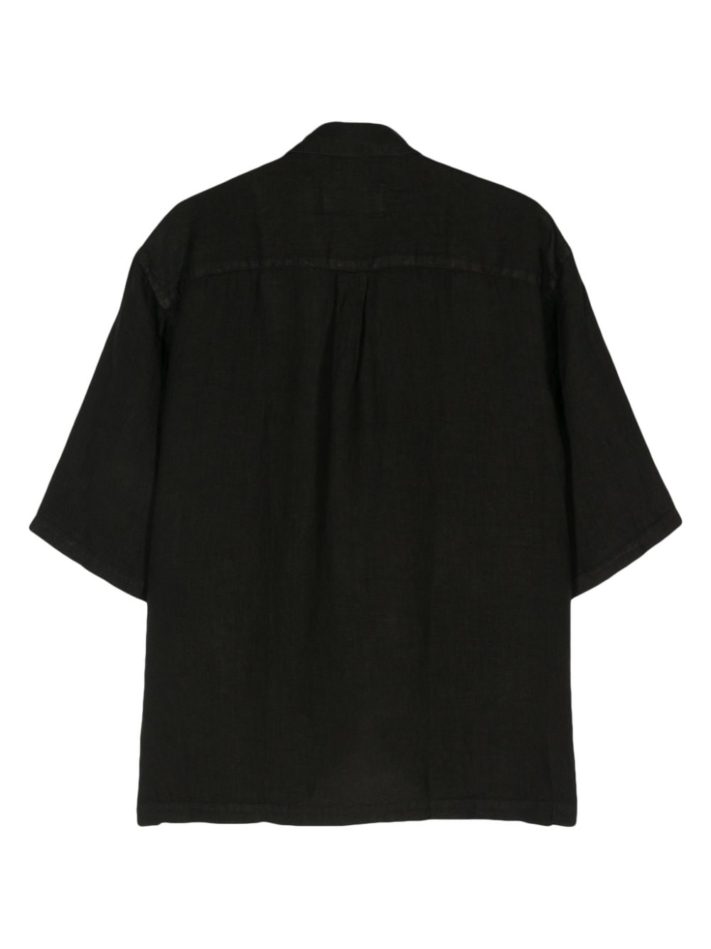 Costumein frayed-detail linen shirt - Zwart