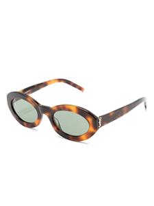 Saint Laurent Eyewear Monogram Hinge zonnebril met ovalen montuur - Bruin