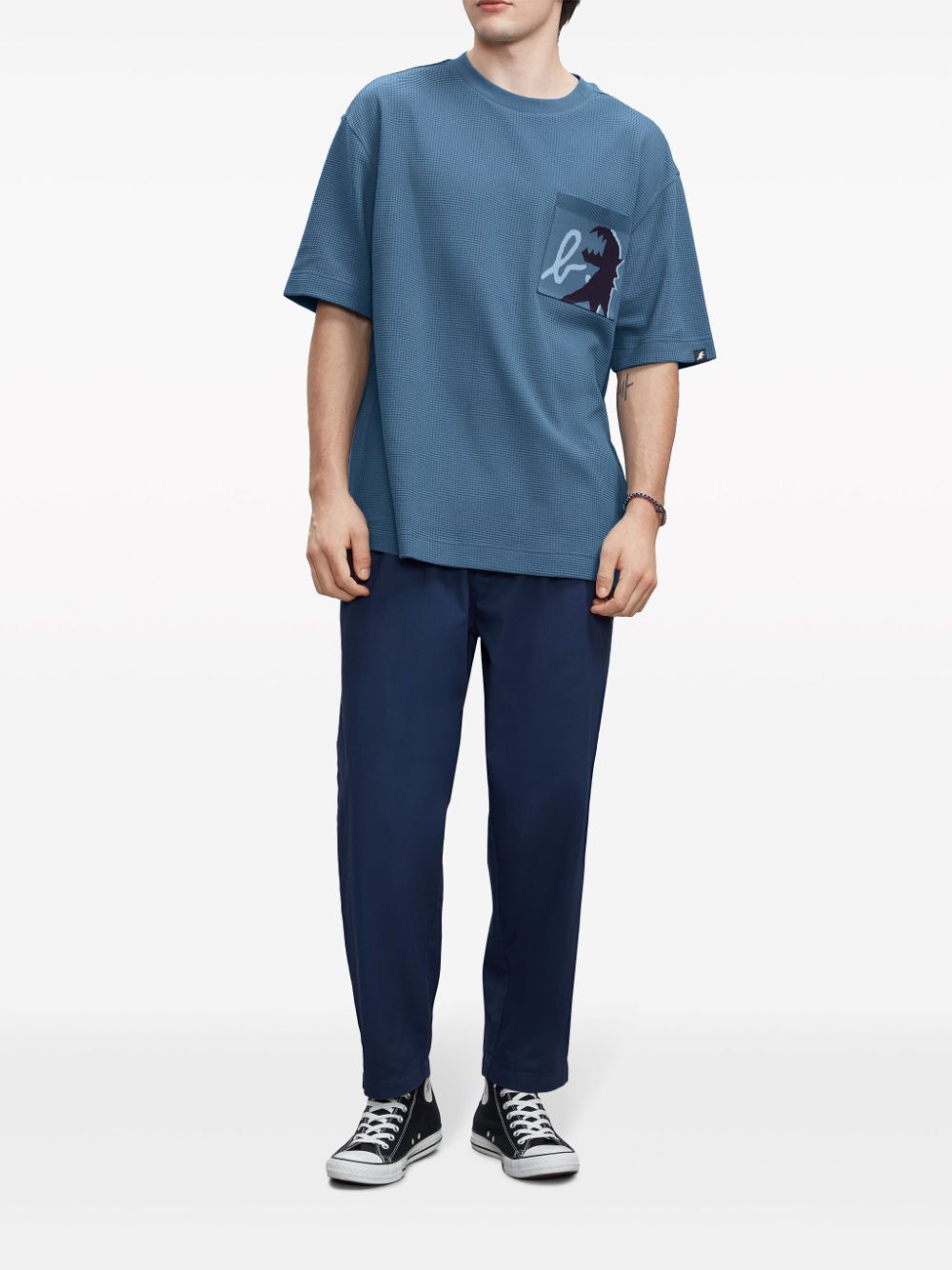 SPORT b. by agnès b. T-shirt met wafel-effect - Blauw
