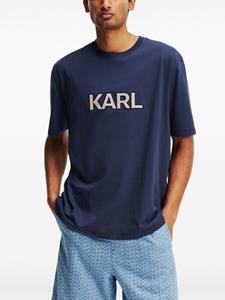 Karl Lagerfeld T-shirt met logopatch - Blauw