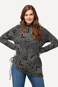 Ulla Popken Longshirt Shirt A-Linie U-Boot-Ausschnitt 3/4-Arm