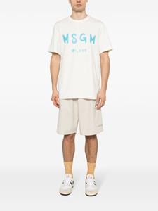 MSGM Katoenen T-shirt met logoprint - Beige