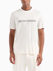 Emporio Armani T-shirt met geborduurd logo - Wit