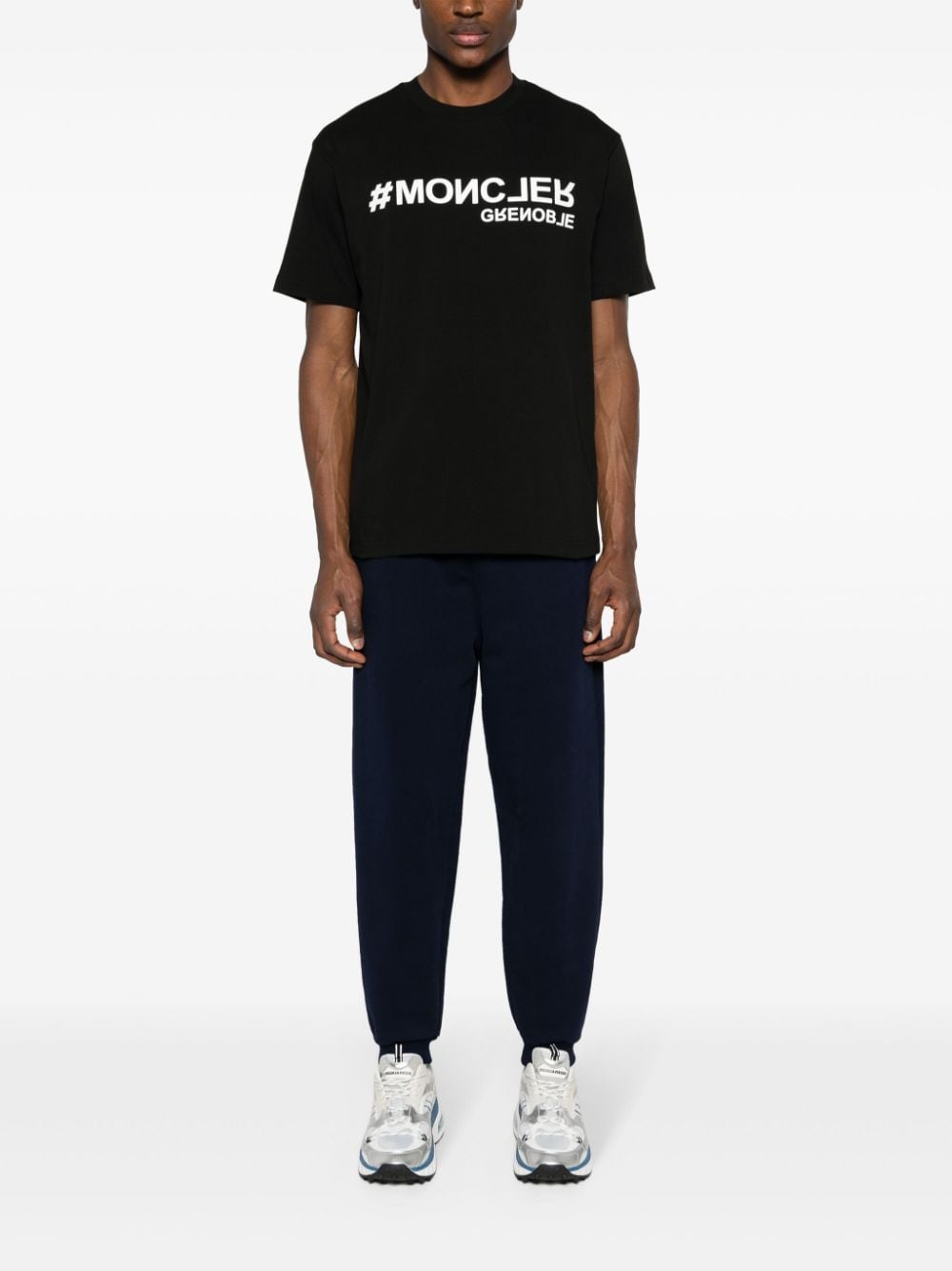 Moncler Grenoble T-shirt met logopatch - Zwart