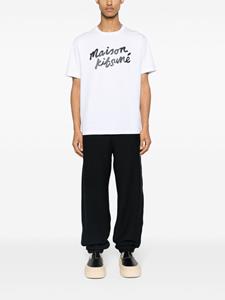 Maison Kitsuné Handwriting Comfort cotton T-shirt - Wit