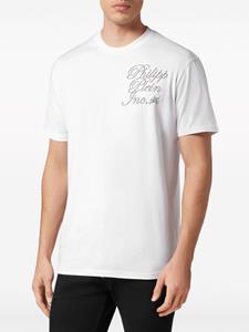 Philipp Plein Katoenen T-shirt met logoprint - Wit