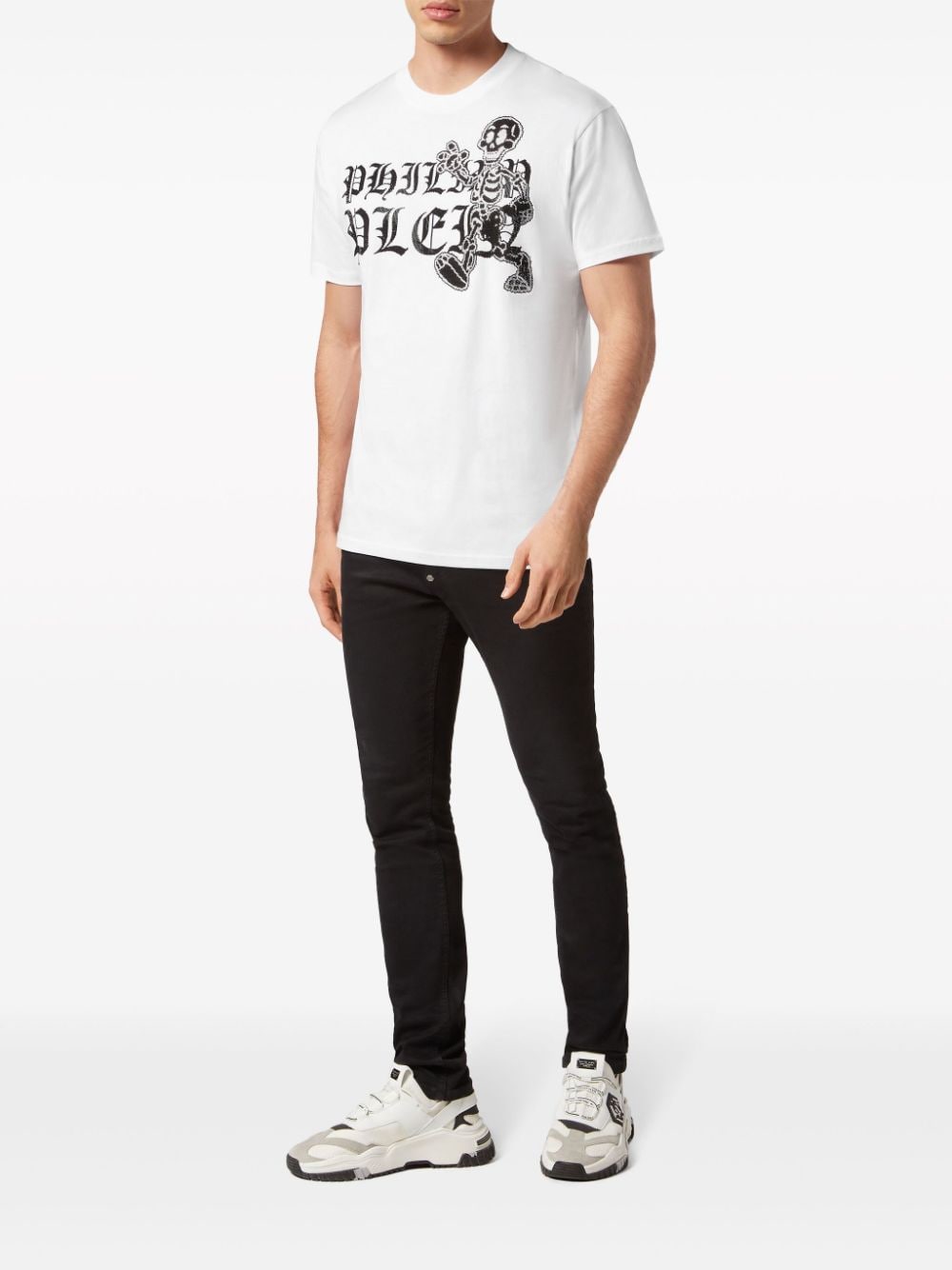 Philipp Plein T-shirt met skeletprint - Wit