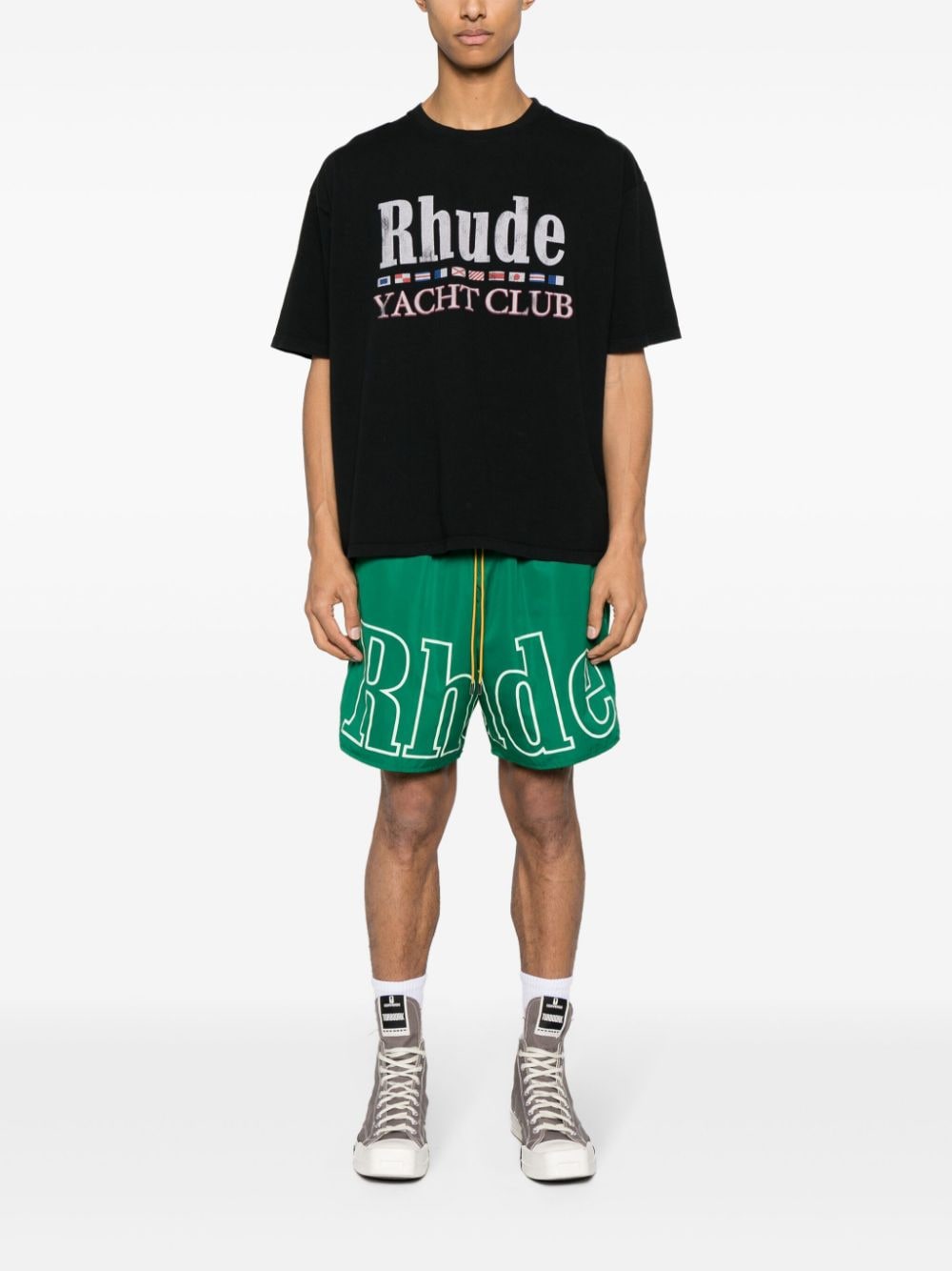 RHUDE Flag cotton T-shirt - Zwart