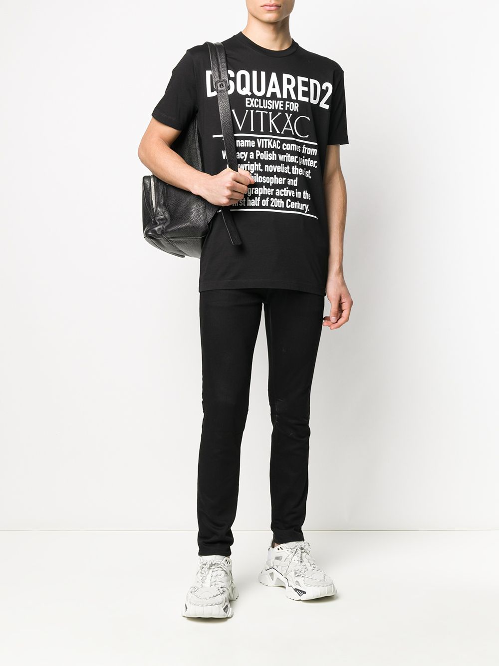 Dsquared2 T-shirt met tekst - Zwart