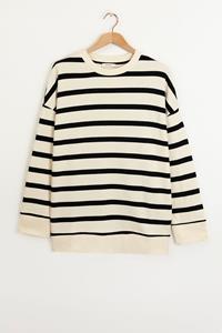 Sissy-Boy Off-white Oversized Gestreepte Sweater