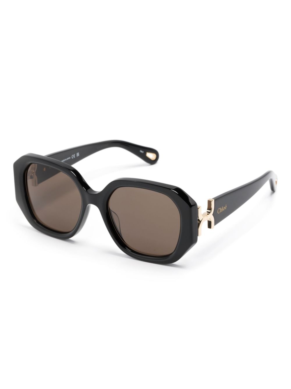 Chloé Eyewear Marcie zonnebril met oversized montuur - Zwart