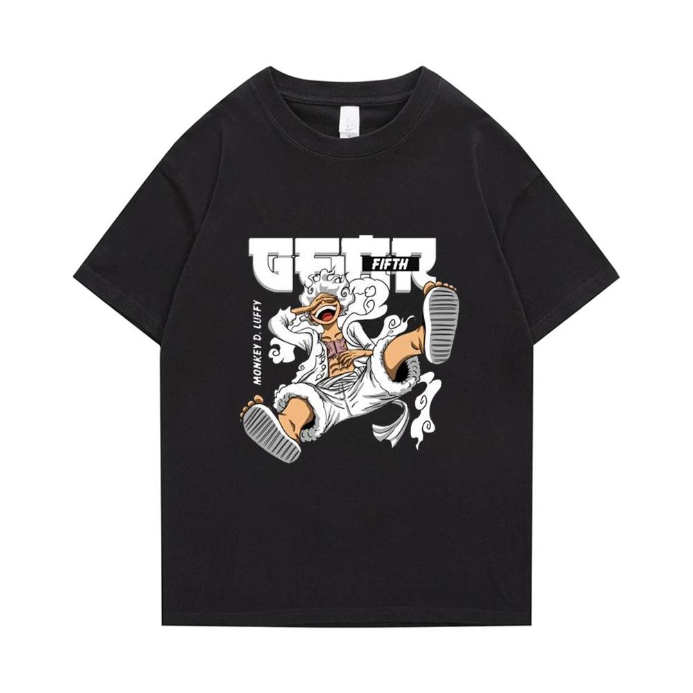 Nihao Japanse Anime T-shirt Luffy gear 5Pure Zomer Katoen Oversized heren T-shirt Street Fashion Unisex T-shirt