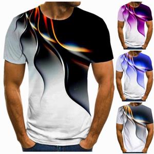 HerSight Bedrukte heren 3D Fun T-shirts Trendy Lightning Grafische Korte Mouw Tops Casual Zomer Tees Mannen Plus Size S-6XL
