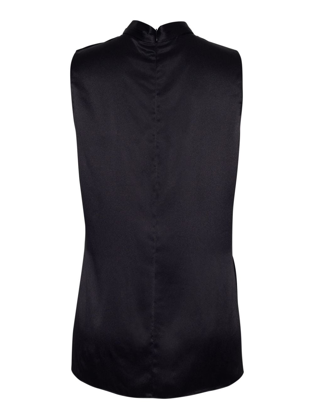 Adam Lippes draped silk-charmeuse blouse - Zwart
