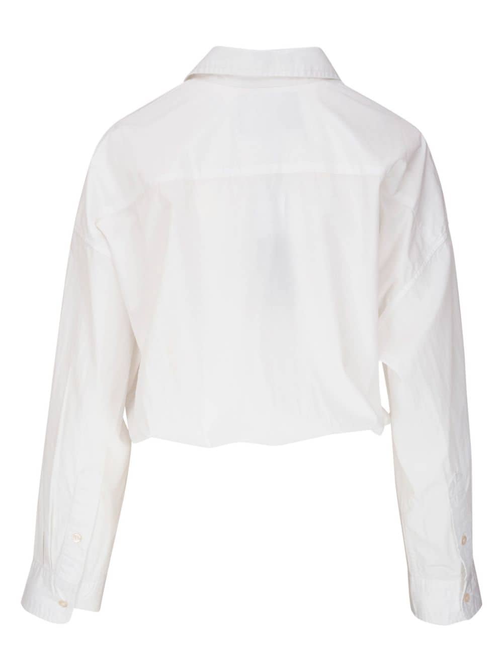 R13 cropped cotton shirt - Wit