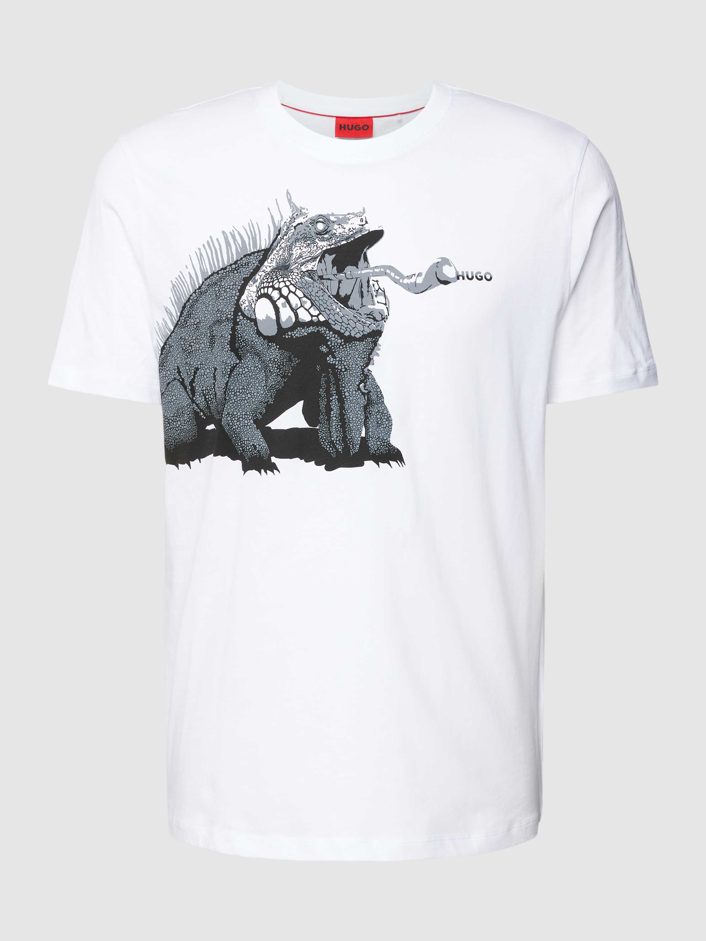 HUGO T-shirt met motief- en labelprint, model 'Dibeach'