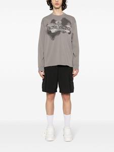 Stone Island logo-embroidered cotton T-shirt - Grijs