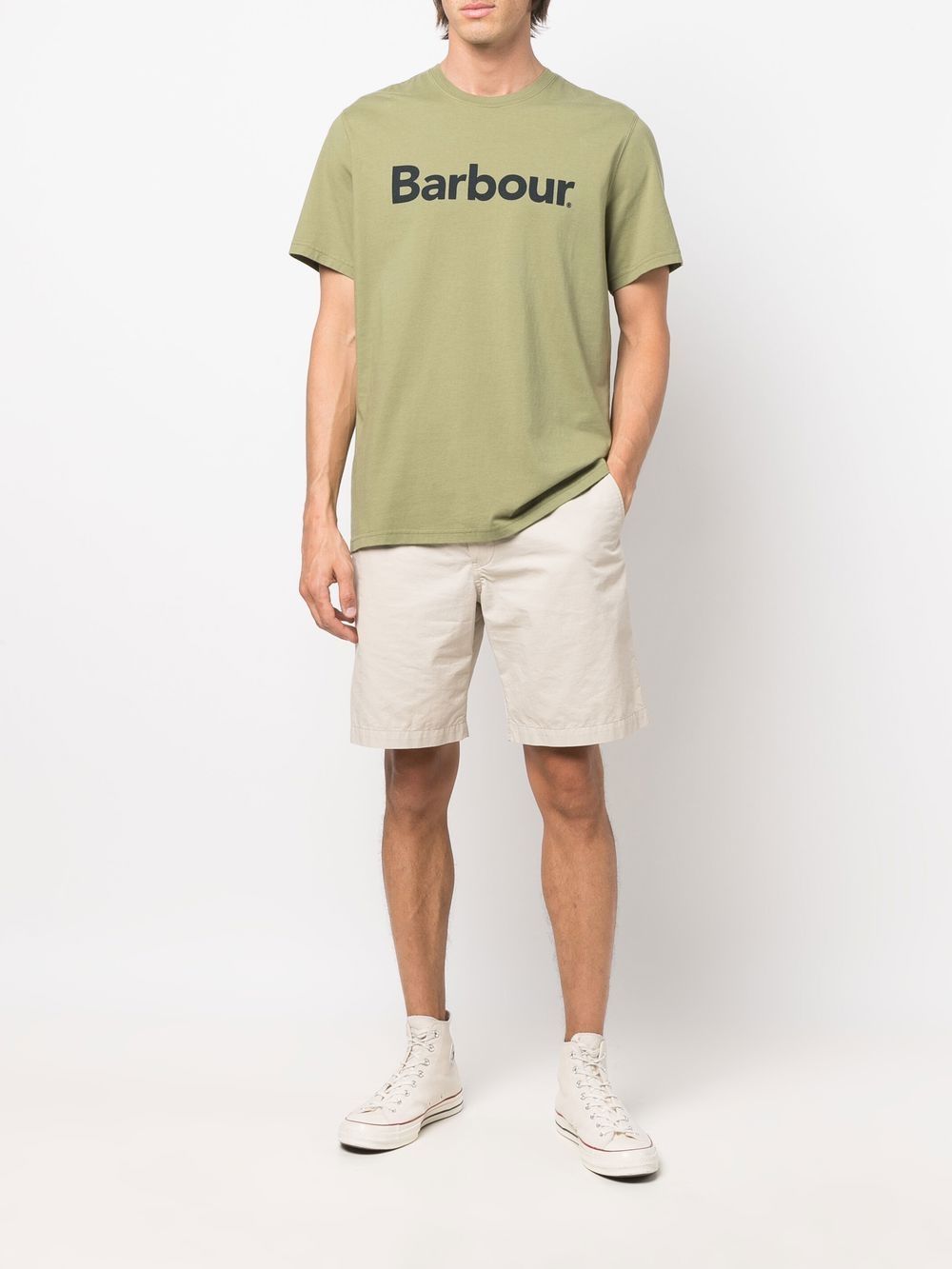 Barbour T-shirt met logoprint - Groen