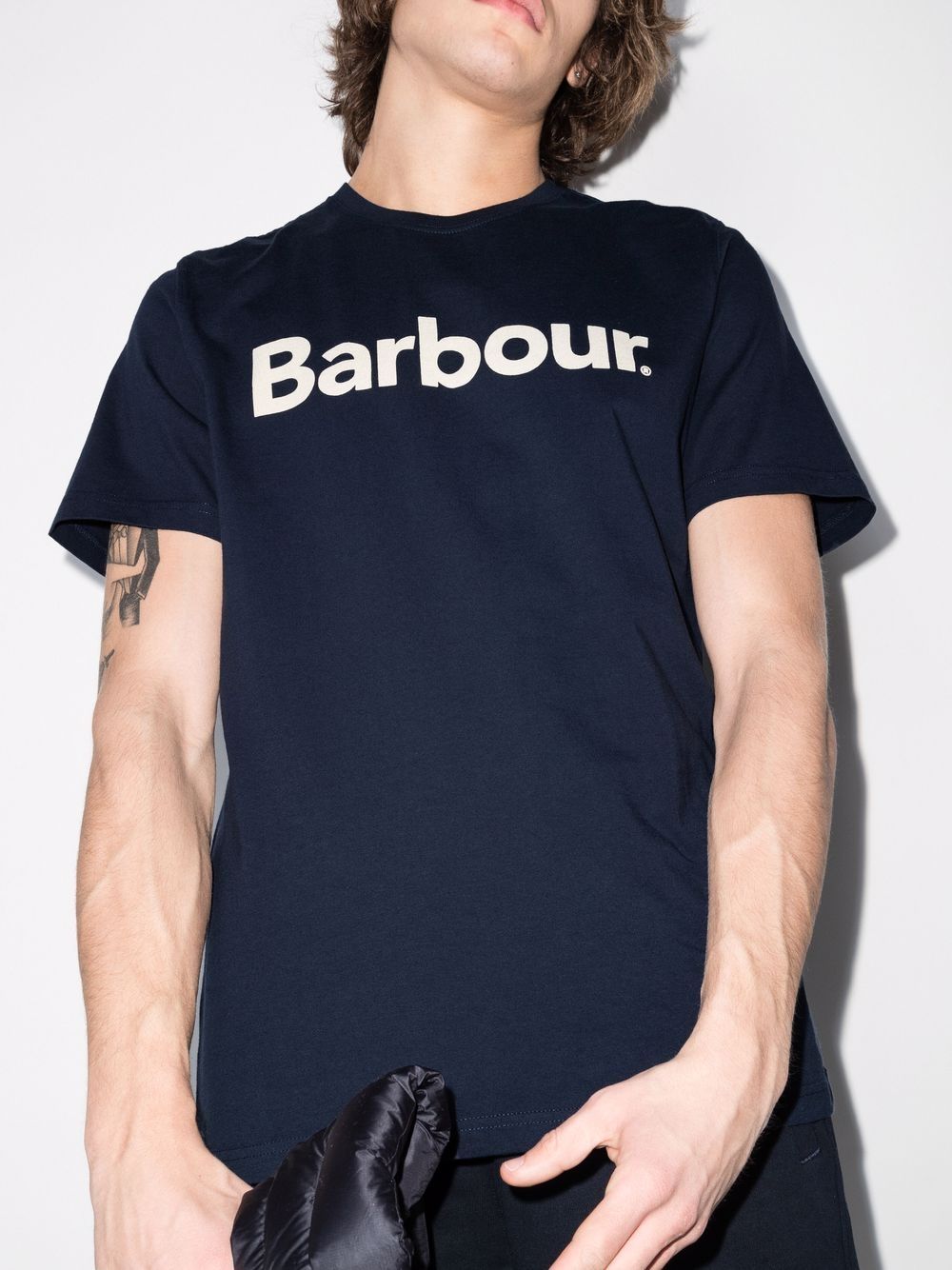 Barbour T-shirt met logoprint - Blauw