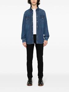 Jacob Cohën logo-embroidered denim shirt - Blauw