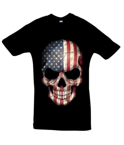 Shirtbude skull totenkopf america flag tshirt