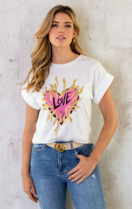 The Musthaves Top Heart Pink Gold