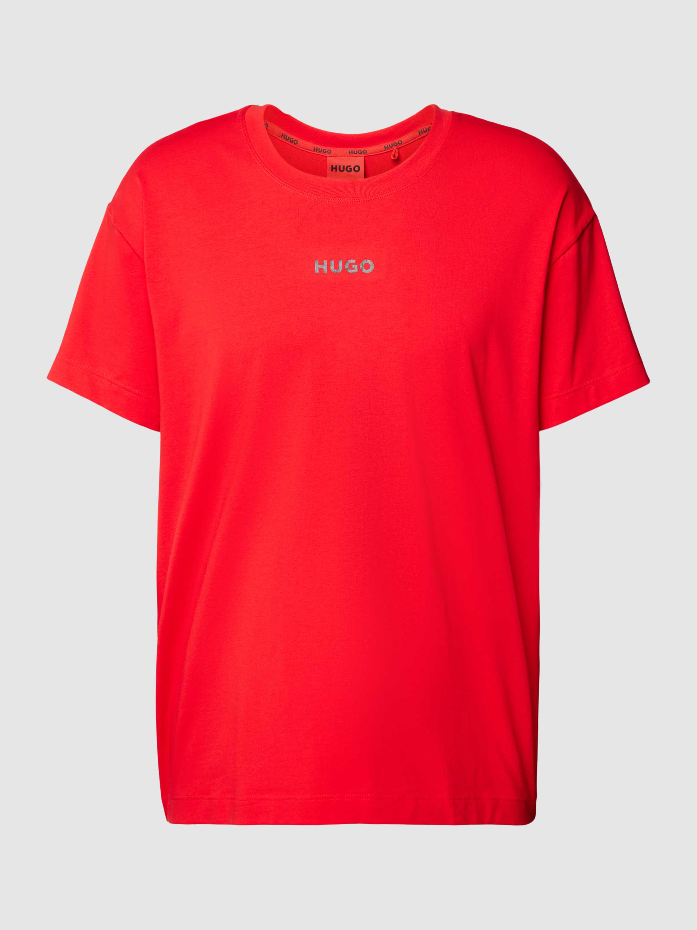 HUGO Oversized T-shirt met labelprint, model 'Linked'