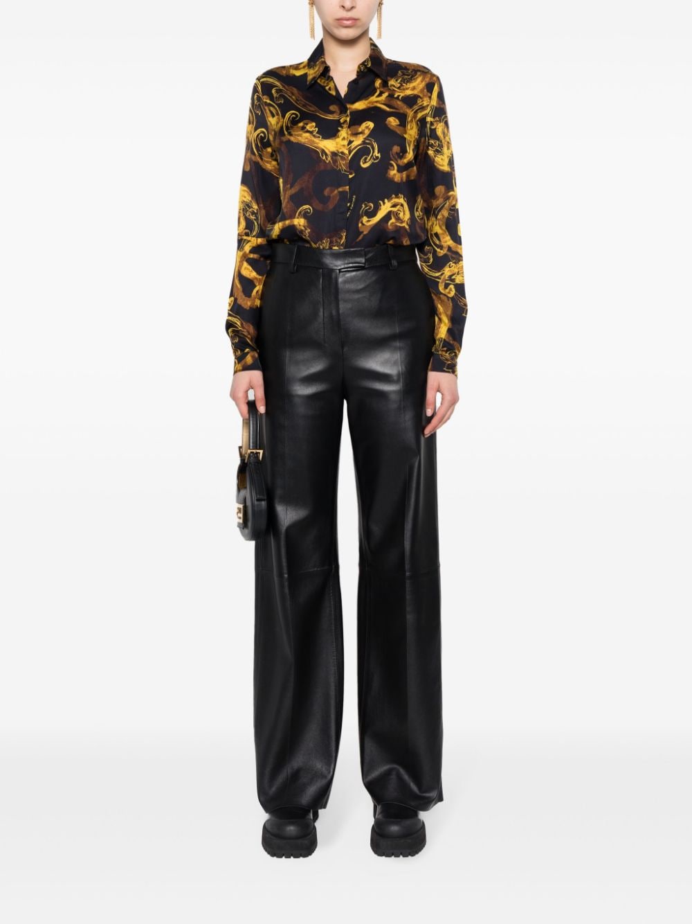 Versace Jeans Couture Katoenen blouse met print - Zwart