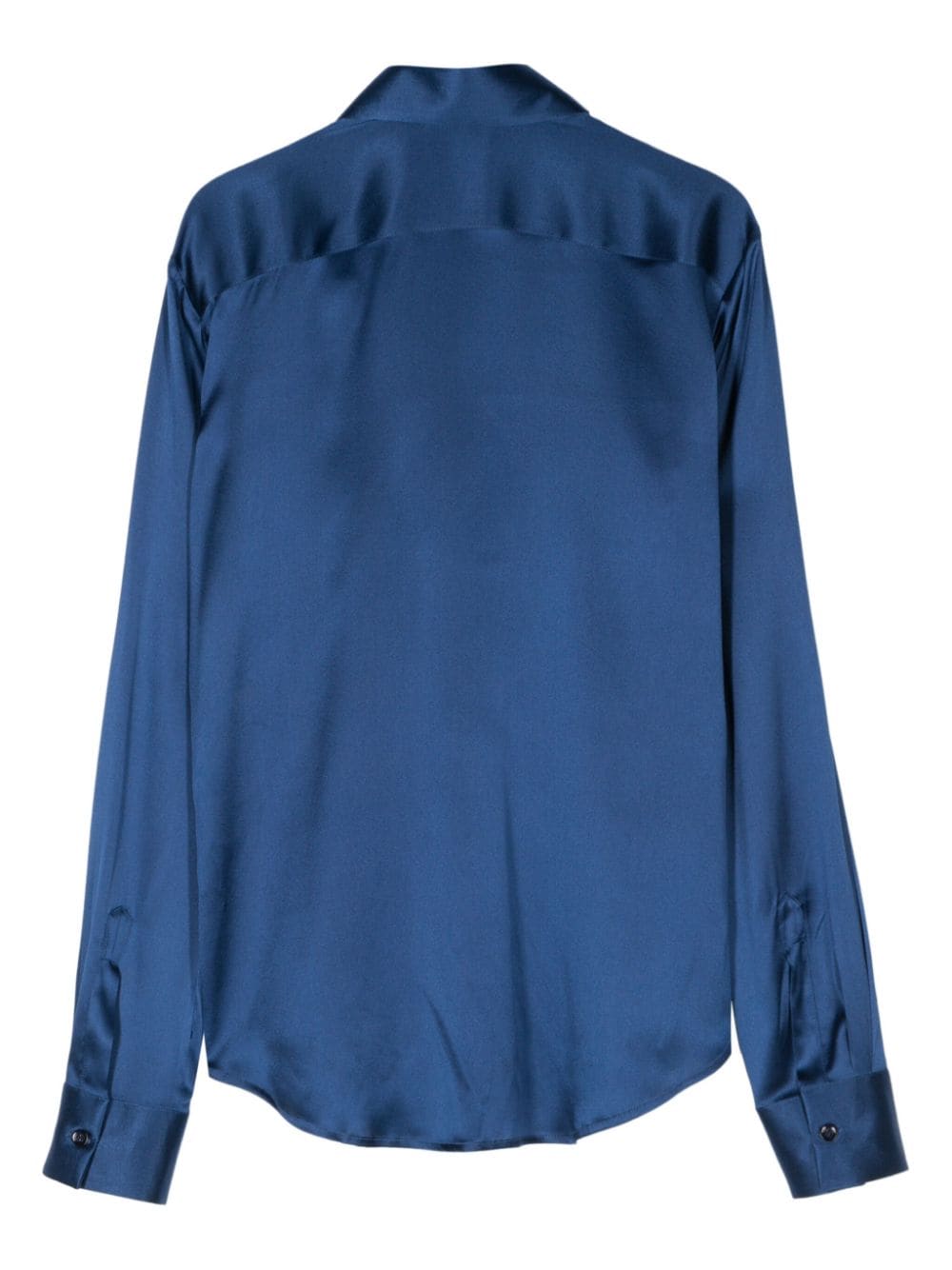Mazzarelli long-sleeve satin shirt - Blauw