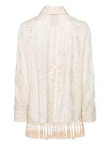 Semicouture Blouse met geborduurde bloemen - Beige