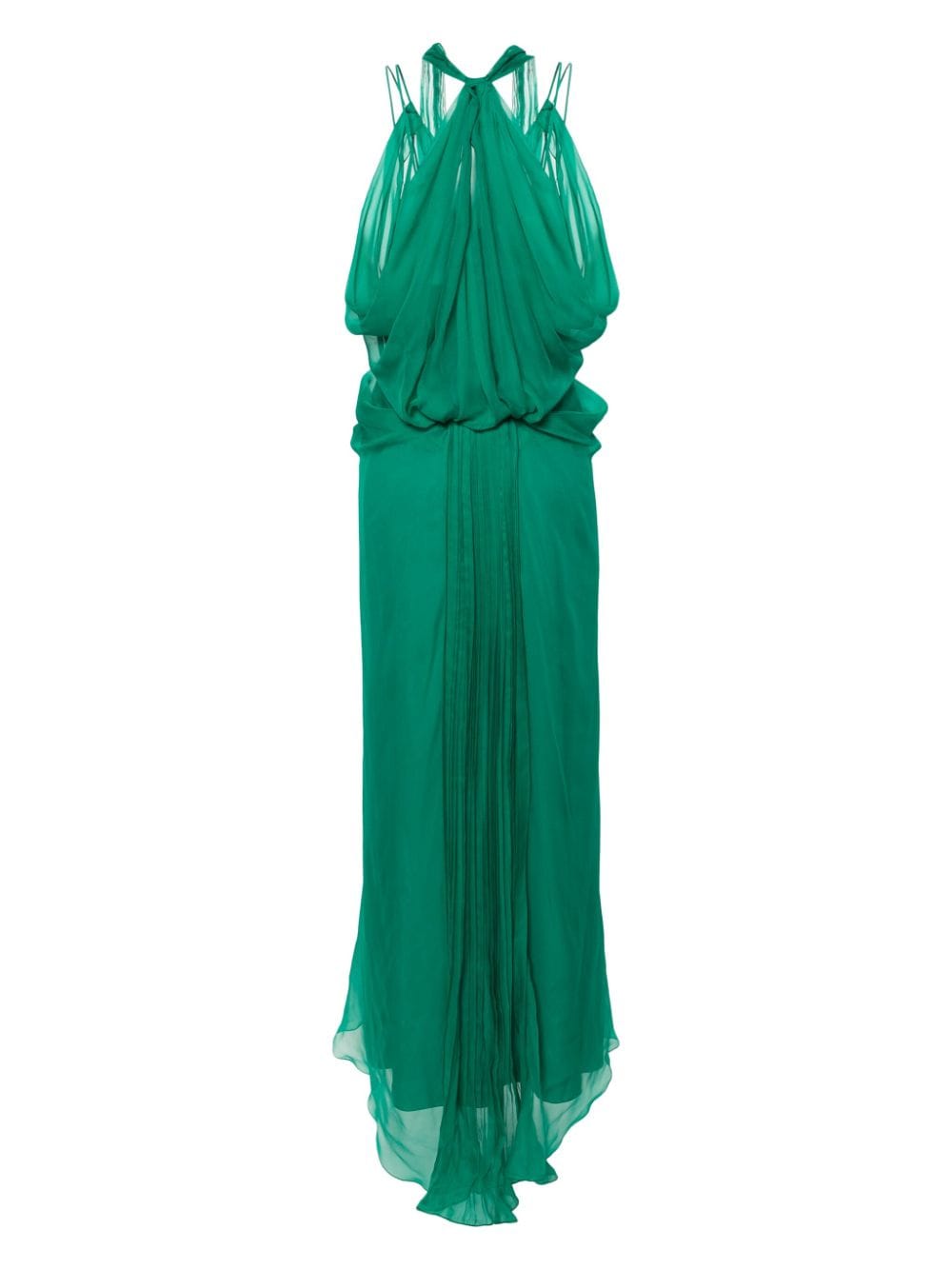 Alberta Ferretti draped silk maxi dress - Groen
