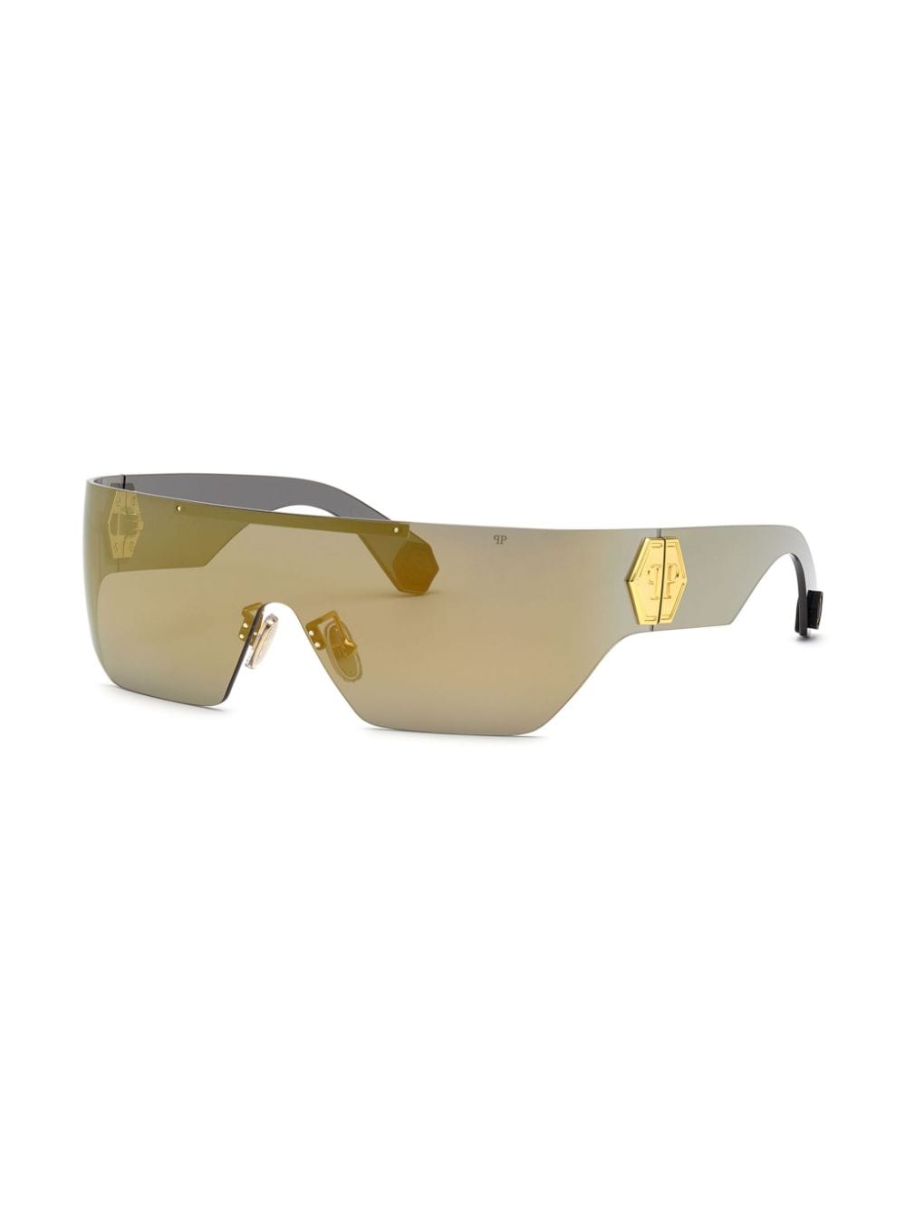 Philipp Plein Plein Hero Hexagon shield-frame sunglasses - Goud