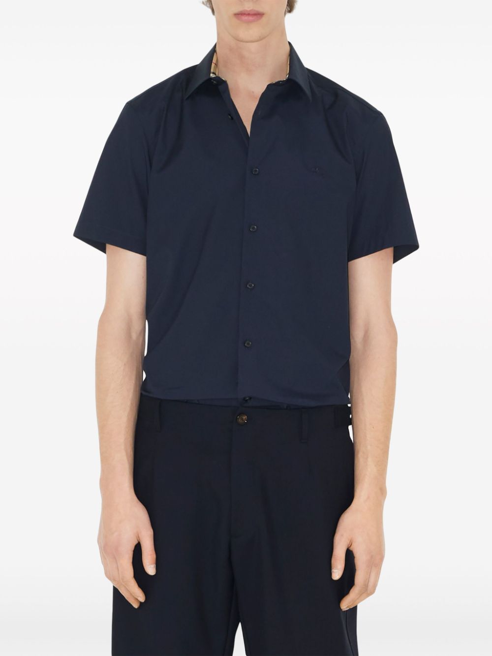 Burberry Overhemd met borduurwerk en korte mouwen - BLACK