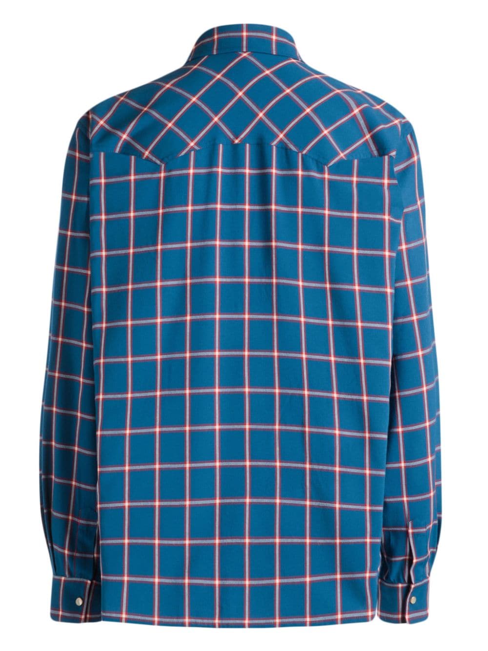 Bally logo-embroidered plaid shirt - Blauw