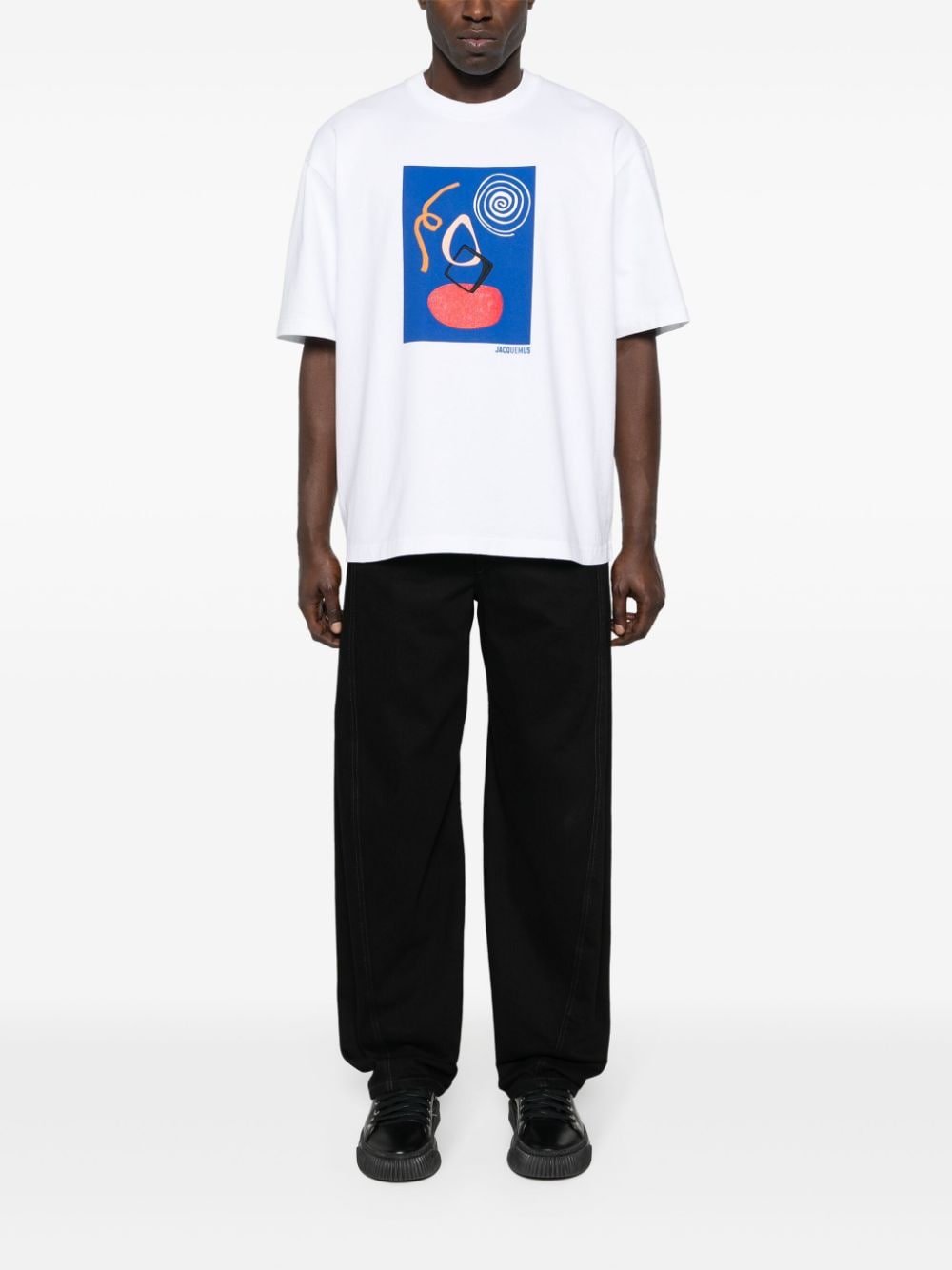 Jacquemus Cuadro abstract-print T-shirt - Wit