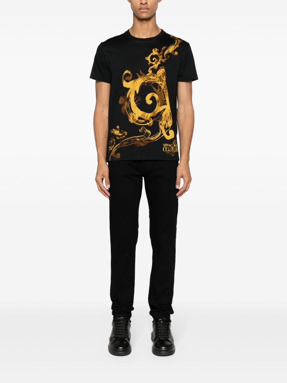 Versace Jeans Couture T-shirt met barokprint - Zwart