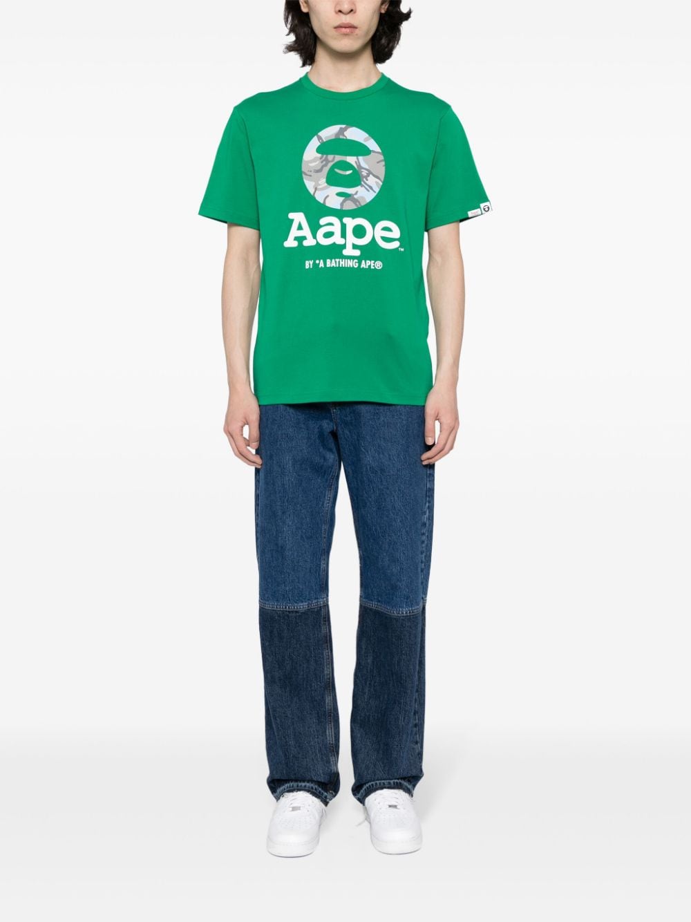 AAPE BY *A BATHING APE T-shirt met camouflageprint - Groen