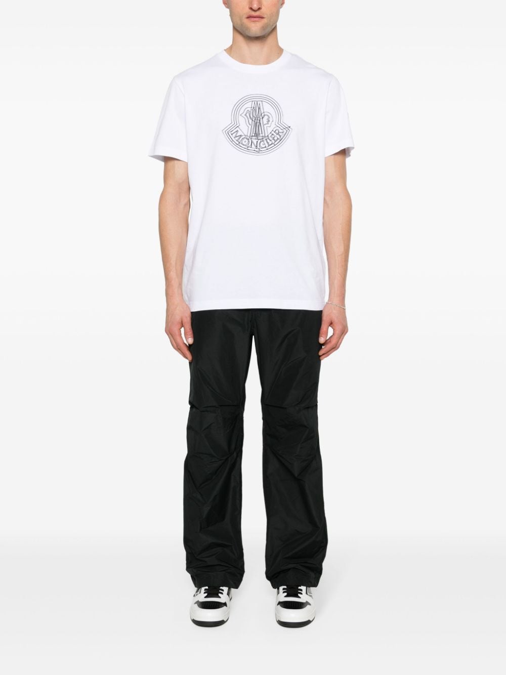 Moncler appliqué-logo cotton T-shirt - Wit