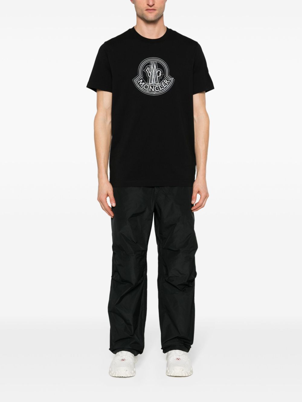 Moncler logo-print cotton T-shirt - Zwart