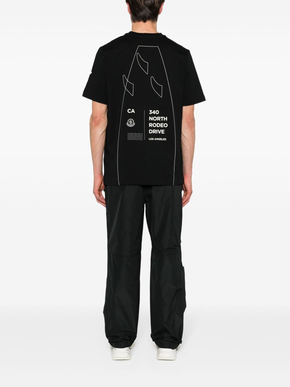 Moncler address-motif T-shirt - Zwart