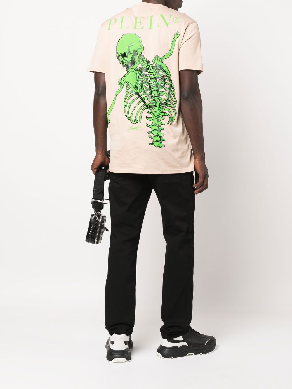 Philipp Plein T-shirt met skelet print - Beige