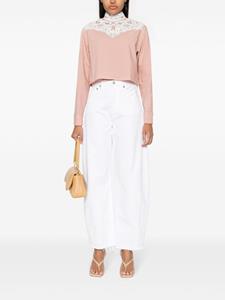 Philosophy Di Lorenzo Serafini cropped lace poplin blouse - Roze