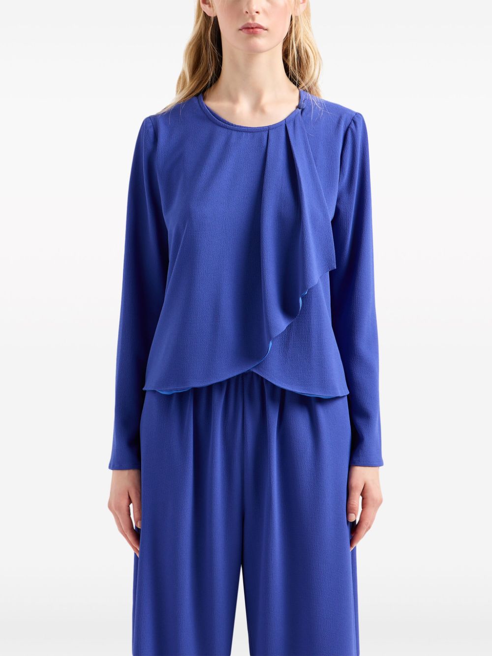 Emporio Armani Gedrapeerde blouse - Blauw