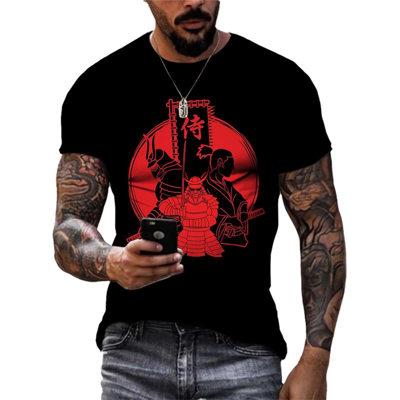 ETST WENDY 05 Zomer Retro Cool Warrior grafische t-shirts Voor Mannen Fashion Casual Persoonlijkheid Tough Guy 3D Gedrukt O-hals Korte Mouw Tees tops