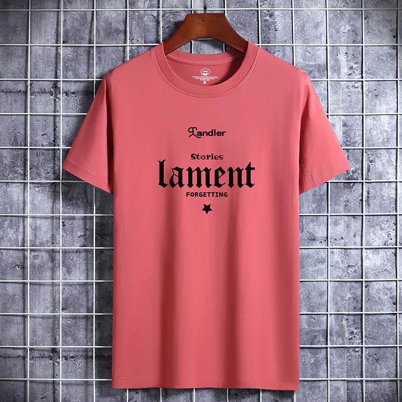 Bistrota Lament bedrukt herenmode-T-shirt van puur katoen met korte mouwen